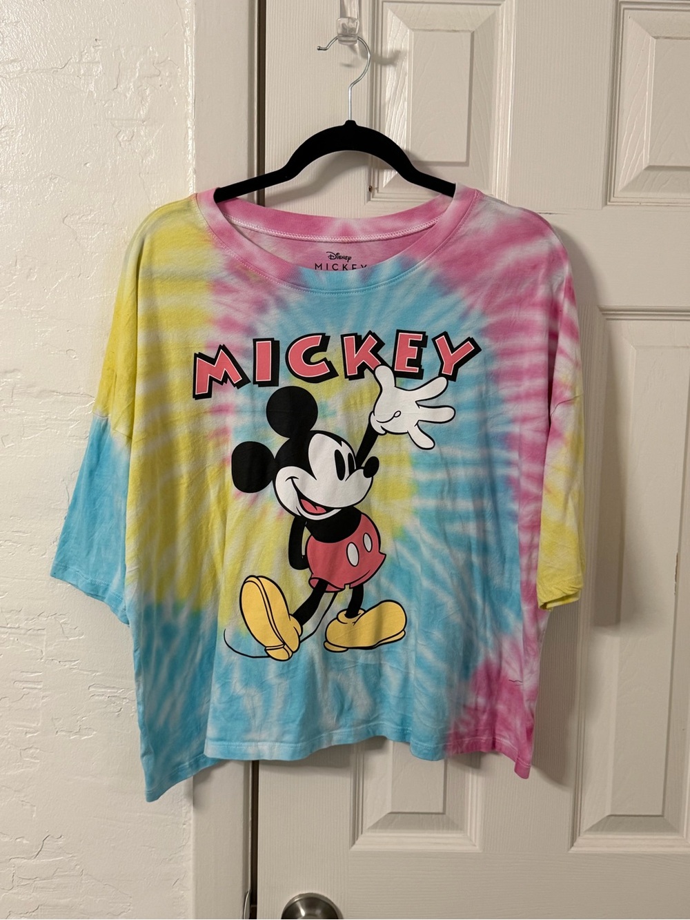 Disney Mickey Tie-Dye Cropped T-Shirt - XXL